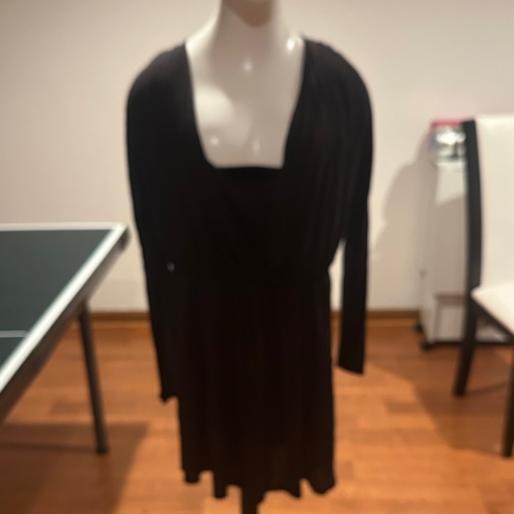 Dots Black Long Sleeve Dress